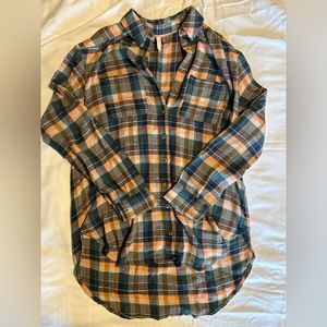 Anthropologie Pilcro Relaxed Plaid Button Down Shirt XXS